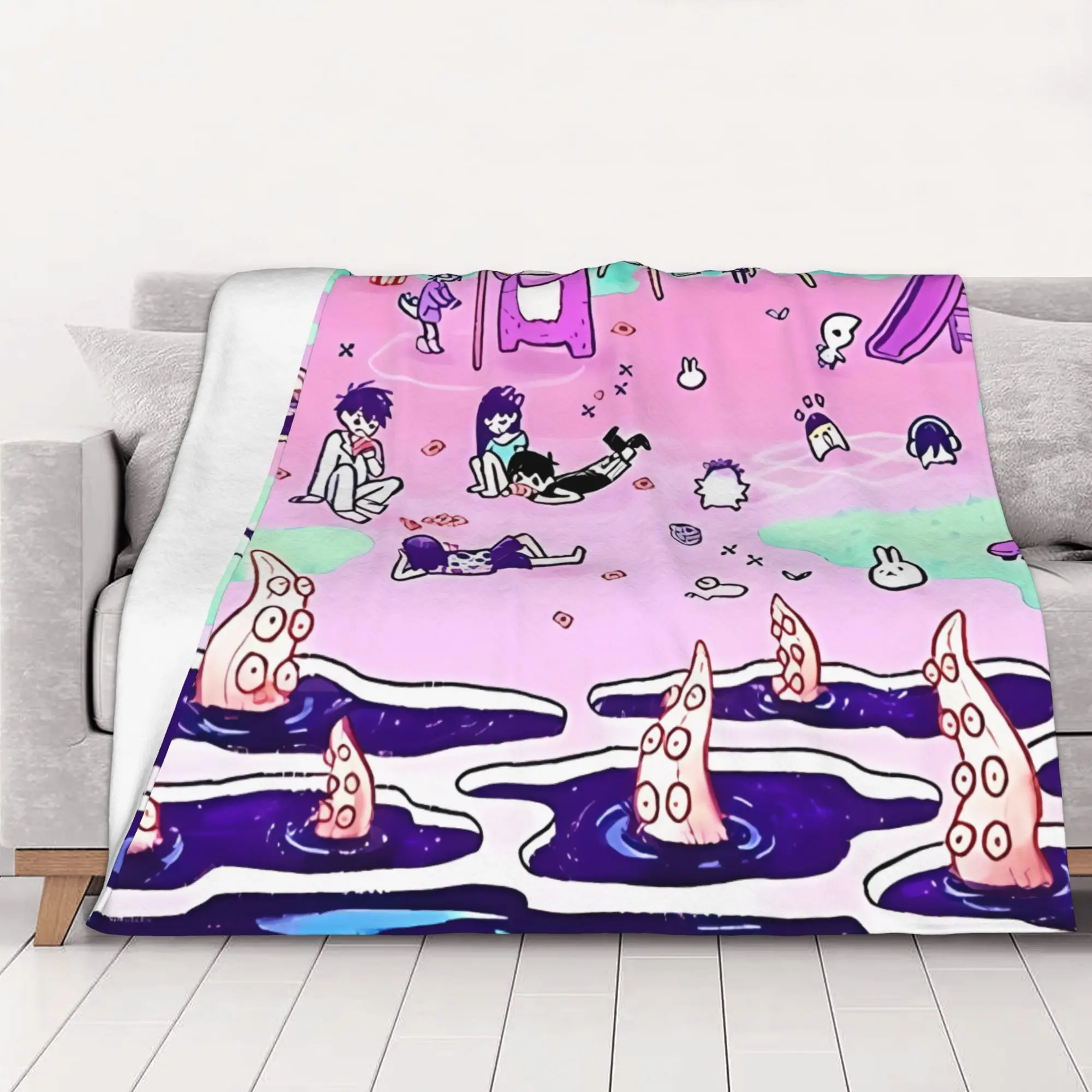 1PC home Cute Room Decor Classic Blanket Throw Blanket Omori Novelty Warm Blanket All Season