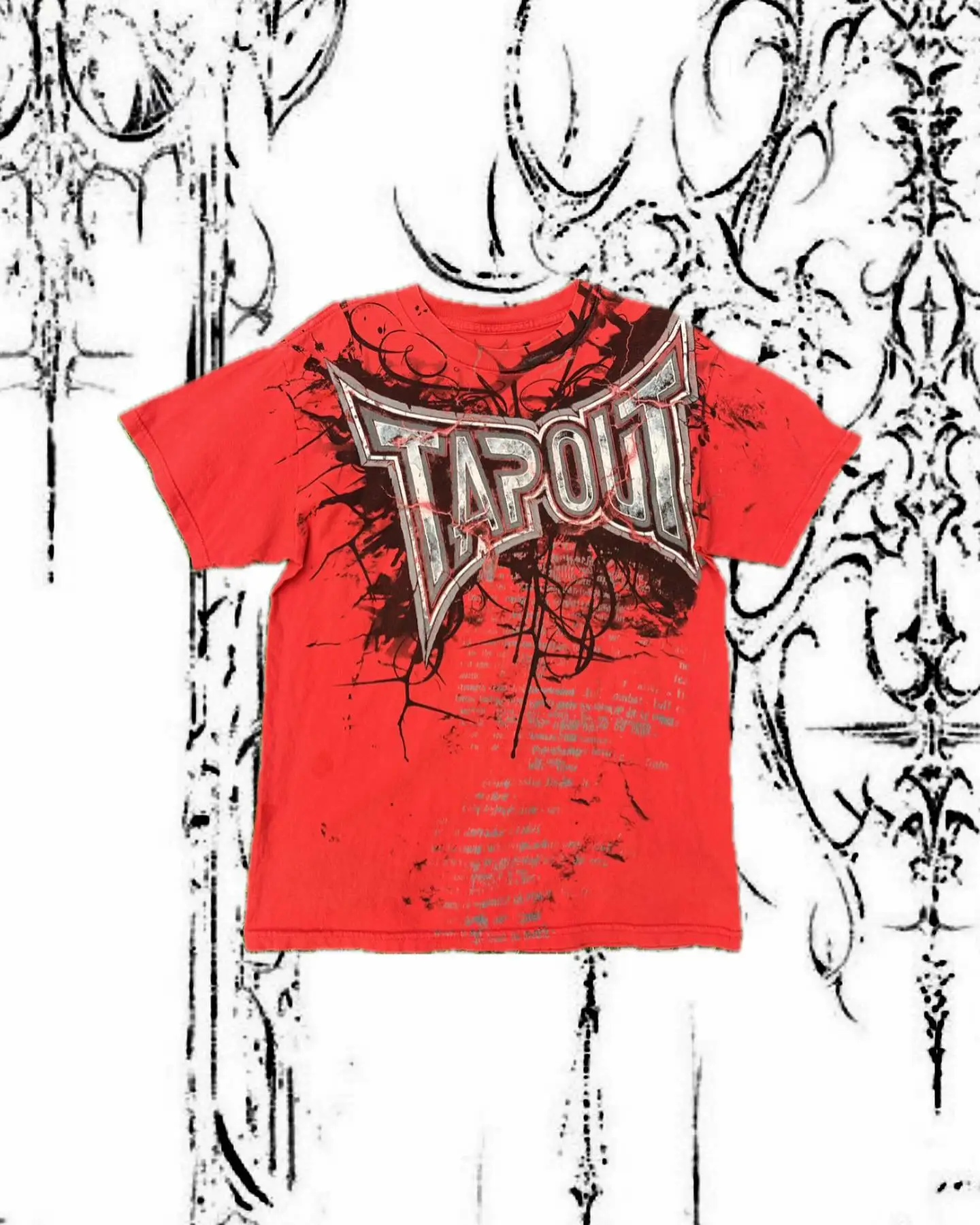 Streetwear Tapout T Shirt Y2K Retro Punk Hip Hop Graphic Print Oversized TShirt Mens Womens Round Neck Cotton Short Sleeve Tops