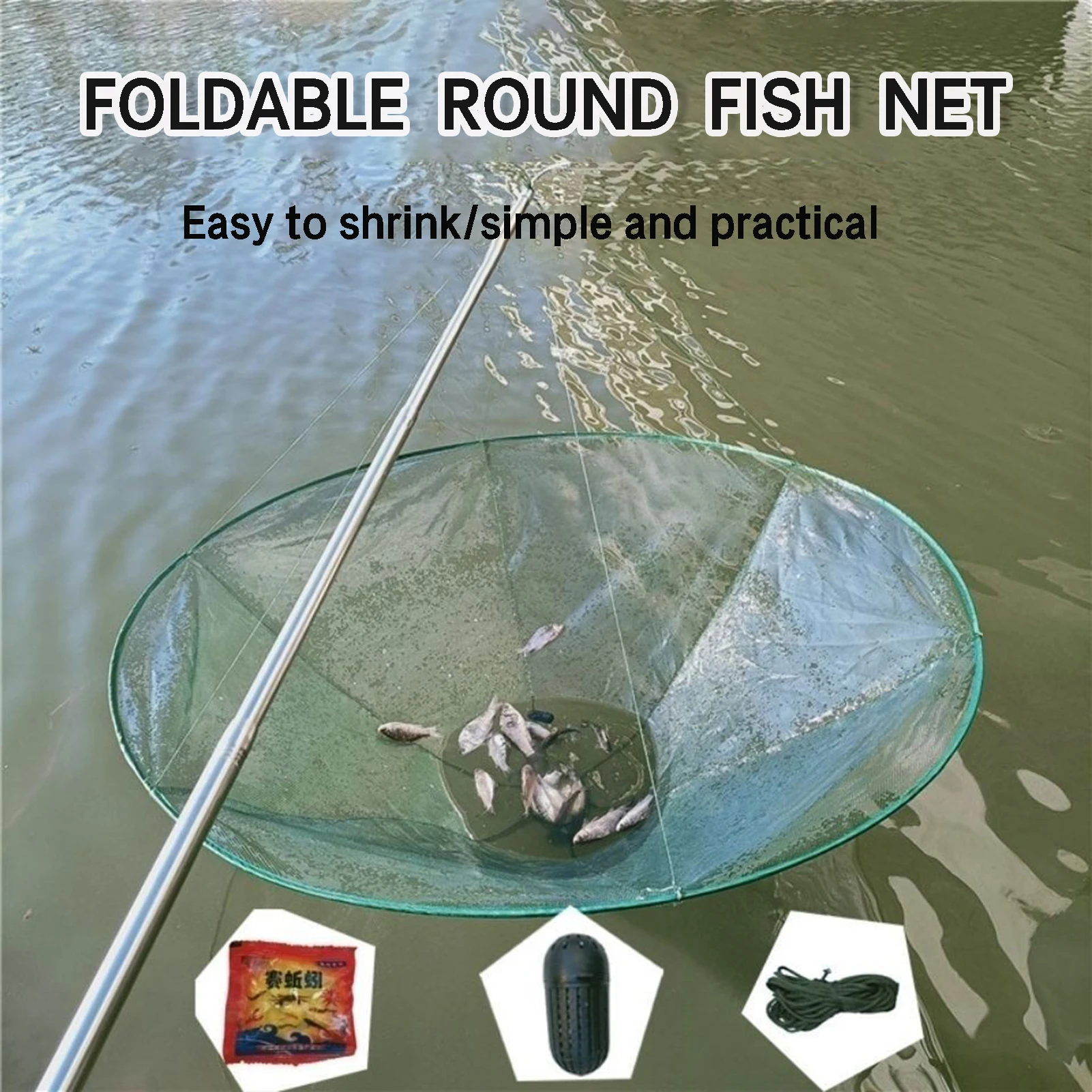 150cm Landing Fishing Net Portable Ultralight Large Fish Mesh For Carp Crucian Yellow Eels And Loaches Foldable Fishing Net