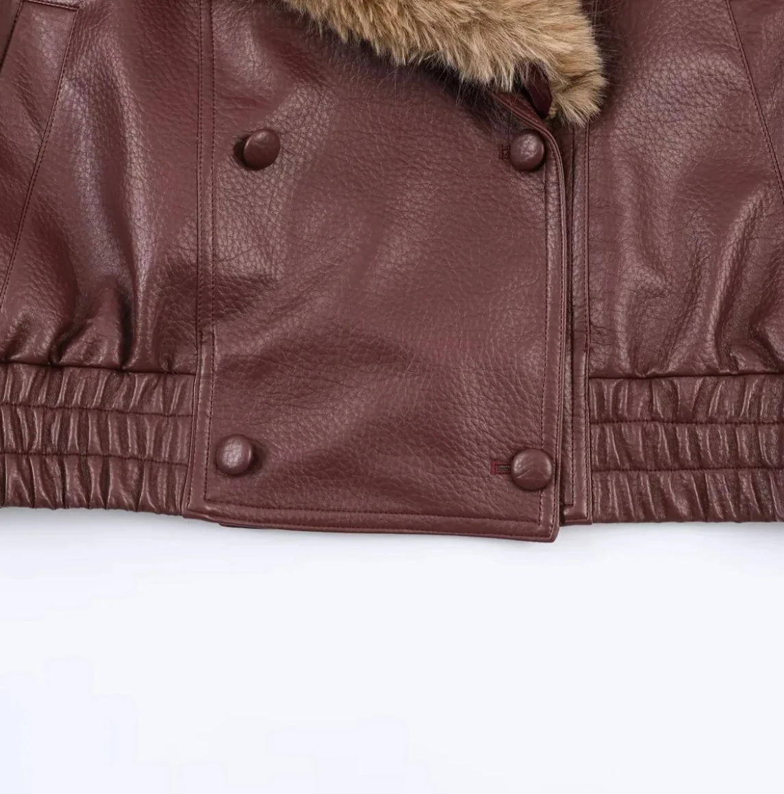 Nuova giacca da donna in ecopelle stile casual alla moda di fascia alta con colletto staccabile