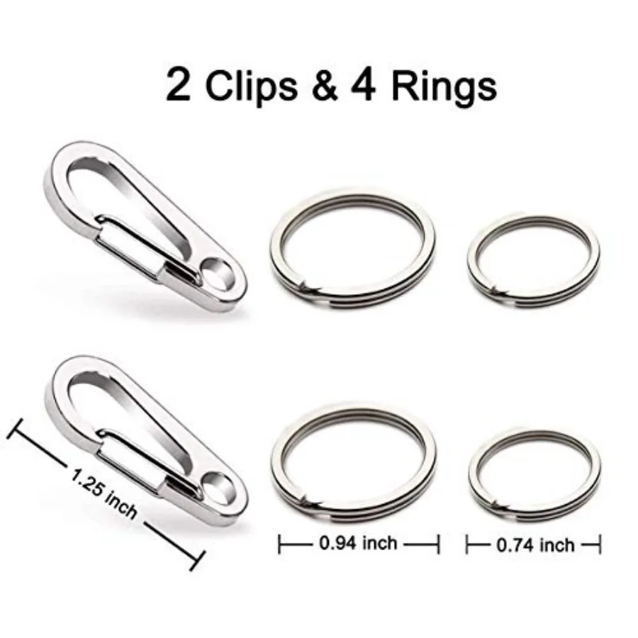 2 Pack Dog Tag Clips, Stainless Steel Heavy Duty Quick Clips Pet ID Tag Holder for Dog/Cat Collar and Harness