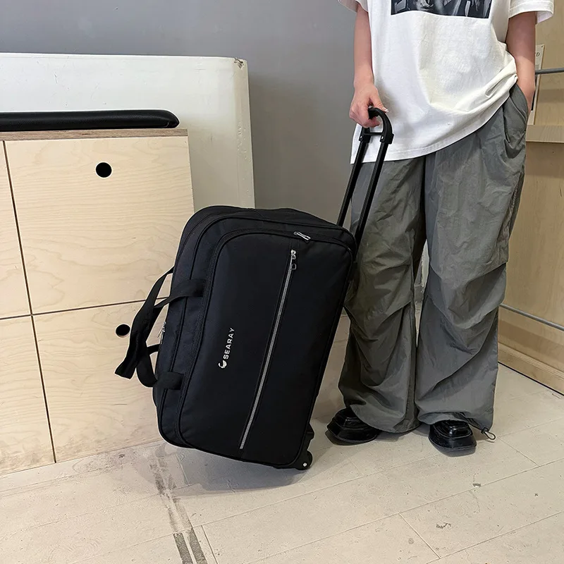 Travel Bags Short-trip Luggage Trolley Case With Wheels Foldable Handbag Suitcase Oxford Waterproof Large Capacity Trolley Bag