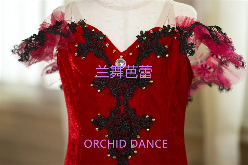 Backless Design High Quality Professional Custom Size Classical Adult Girls Red Bird Ballet Tutu Costumes