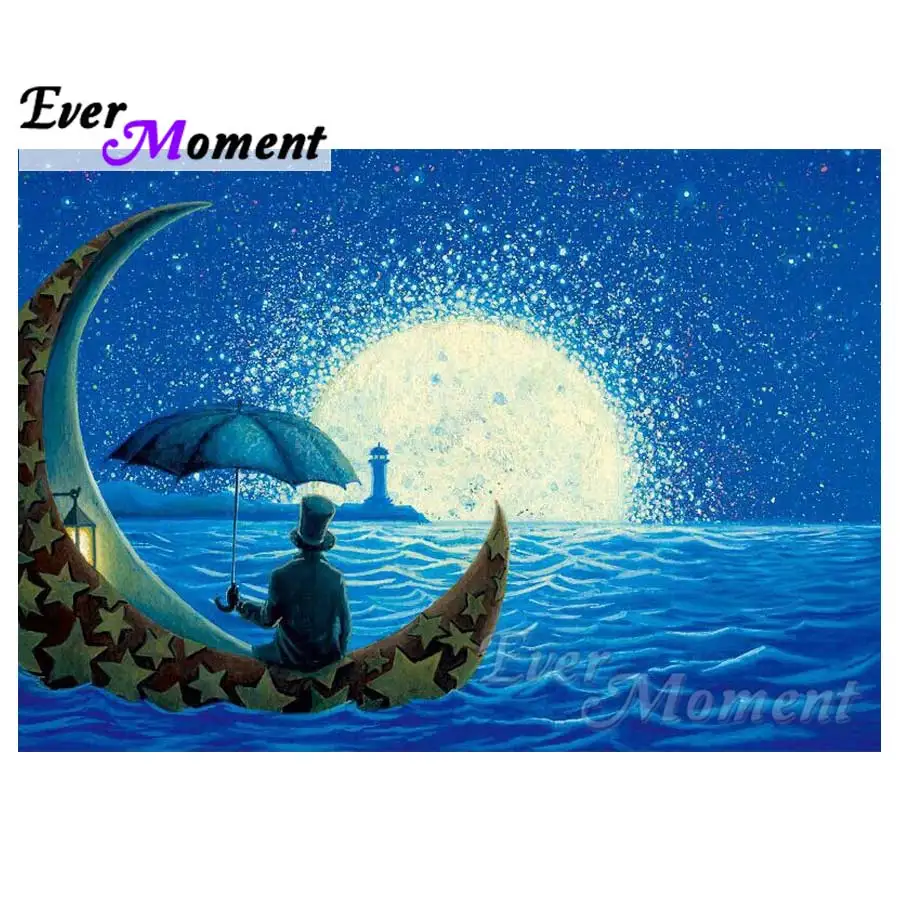

Ever Moment DIY алмазная живопись вышивка крестиком человек наблюдение за маяком мозаика полная квадратная дрель украшение дома ASF1122