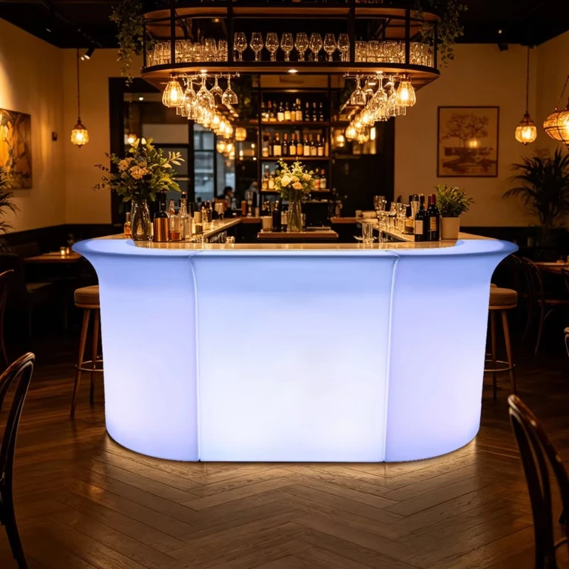 Modern LED Mobile Bar Portable Waterproof Cocktail Counter for Nightclub Bar Wedding or Party Available
