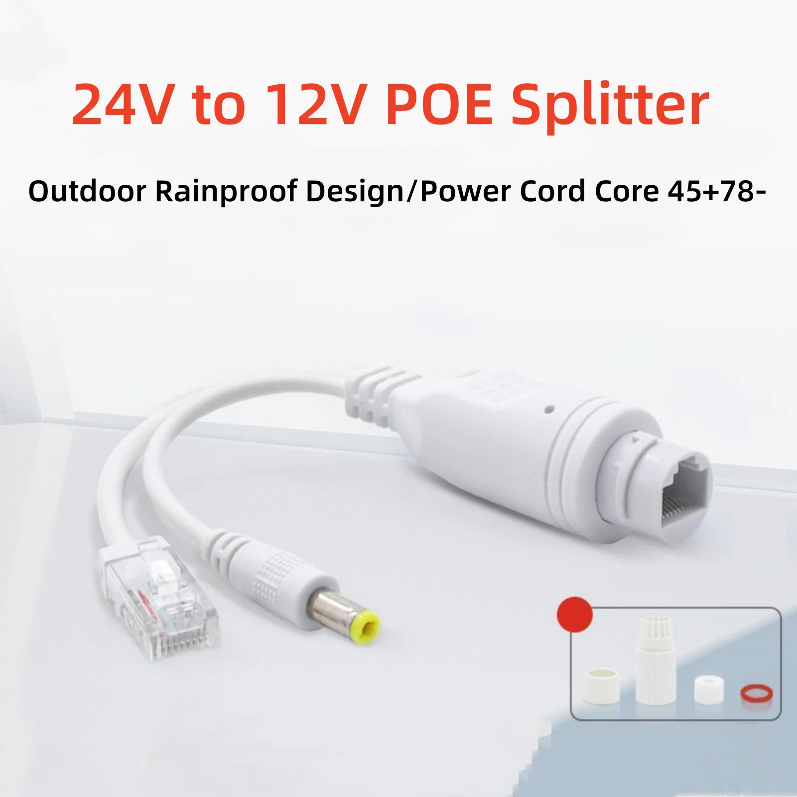 For IP Camera 24V To 12V POE Splitter Injector Adapter Power Supply Module Cable