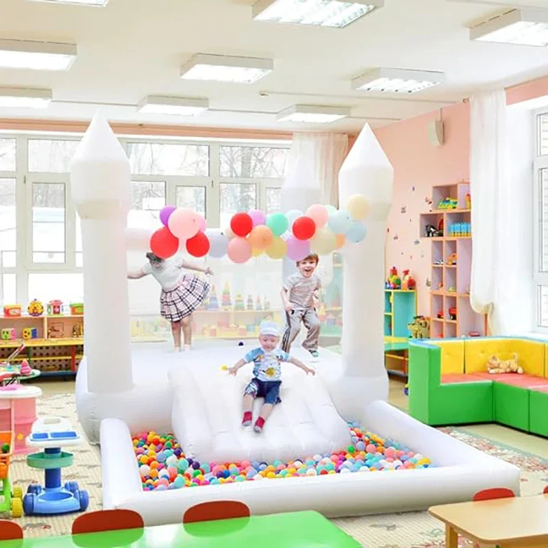 Casa de rebote Oxford de 4M con tobogán de piscina de bolas para niños, juegos de fiesta de cumpleaños, casa hinchable, habitación, Halloween, inflable al aire libre