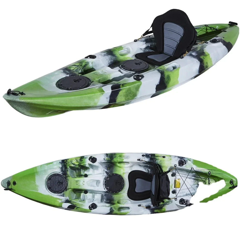 

10FT 1 Person Sit On Top Cheap Sport Ocean Fishing Kayak With Molded Foot Braces Ship To The Port