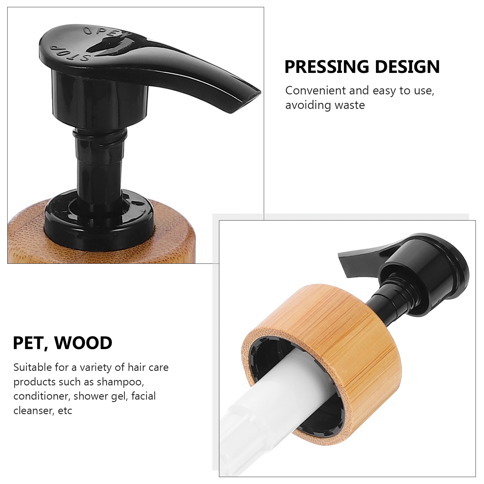 

2Pcs Refillable Shampoo Lotion Pump Bottles 300ml Plastic Soap Dispensers Press Pump for Bathroom Kitchen Lotion Bottles