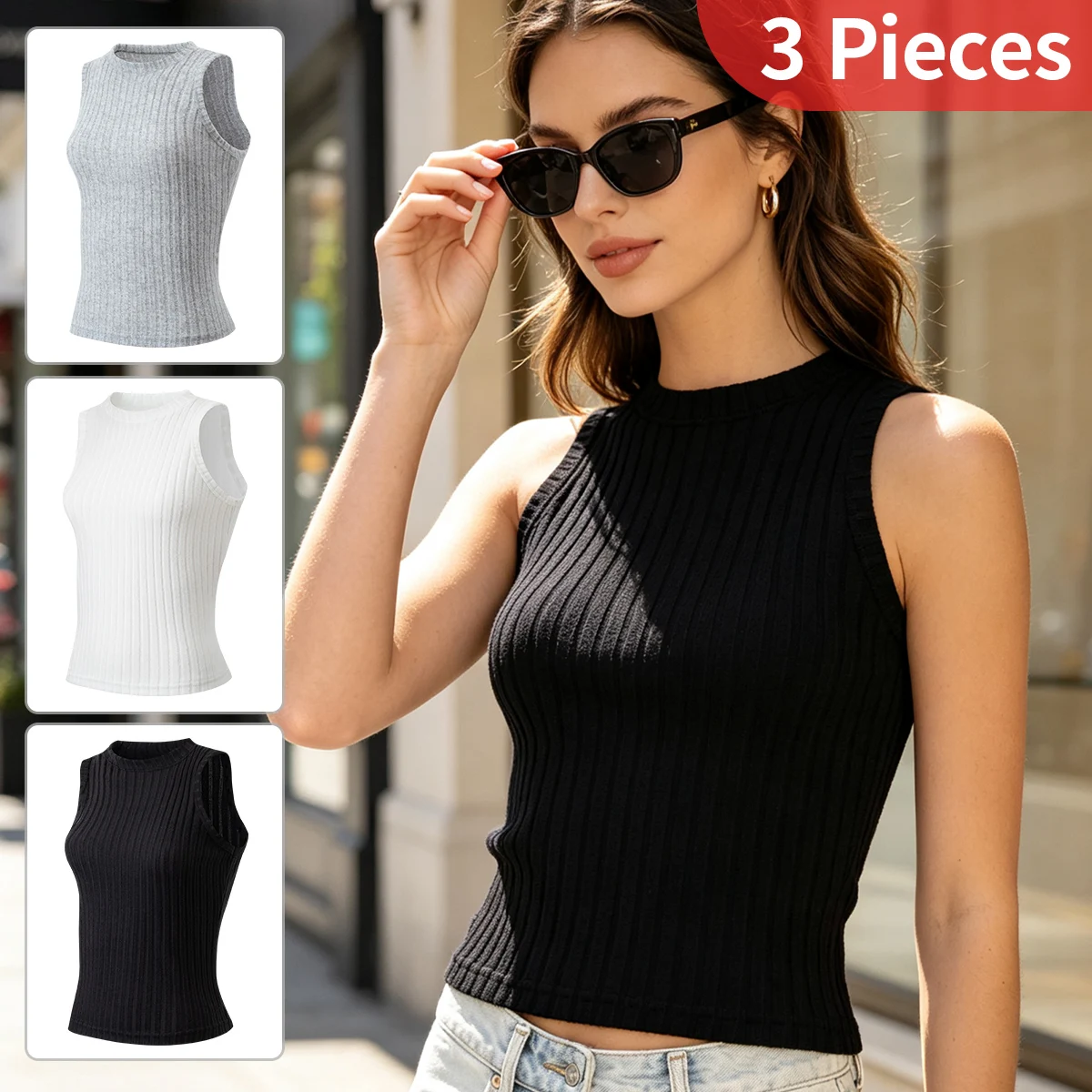 3-Pcs Women's Warm Vest For Autumn And Winter Fashion Sleeveless Casual Top For Girls Sporty And Sweat Absorbing Multifunctional