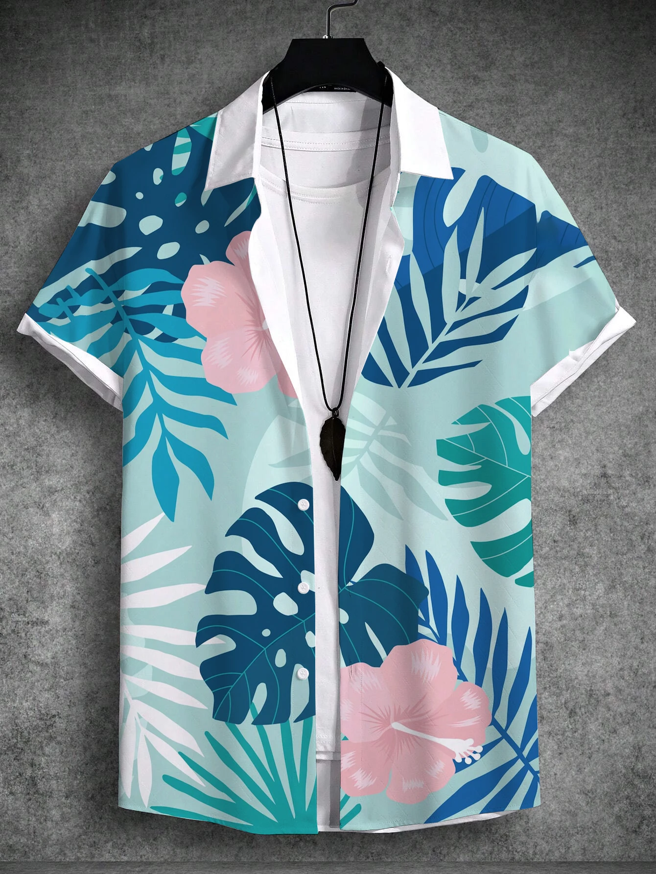 New Summer Men's Shirt Tropical Plants Graphic 3D Print Simple Shirts Short Sleeve Tops Streetwear Loose Casual Hawaiian Shirts