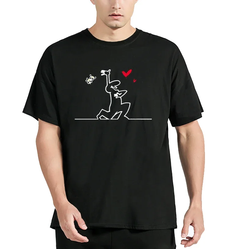 

New heavyweight La The Line Osvaldo Cavandoli TV Men's Women T-shirt Fashion Cotton Tshirt Clothing Oversized Tops Tees