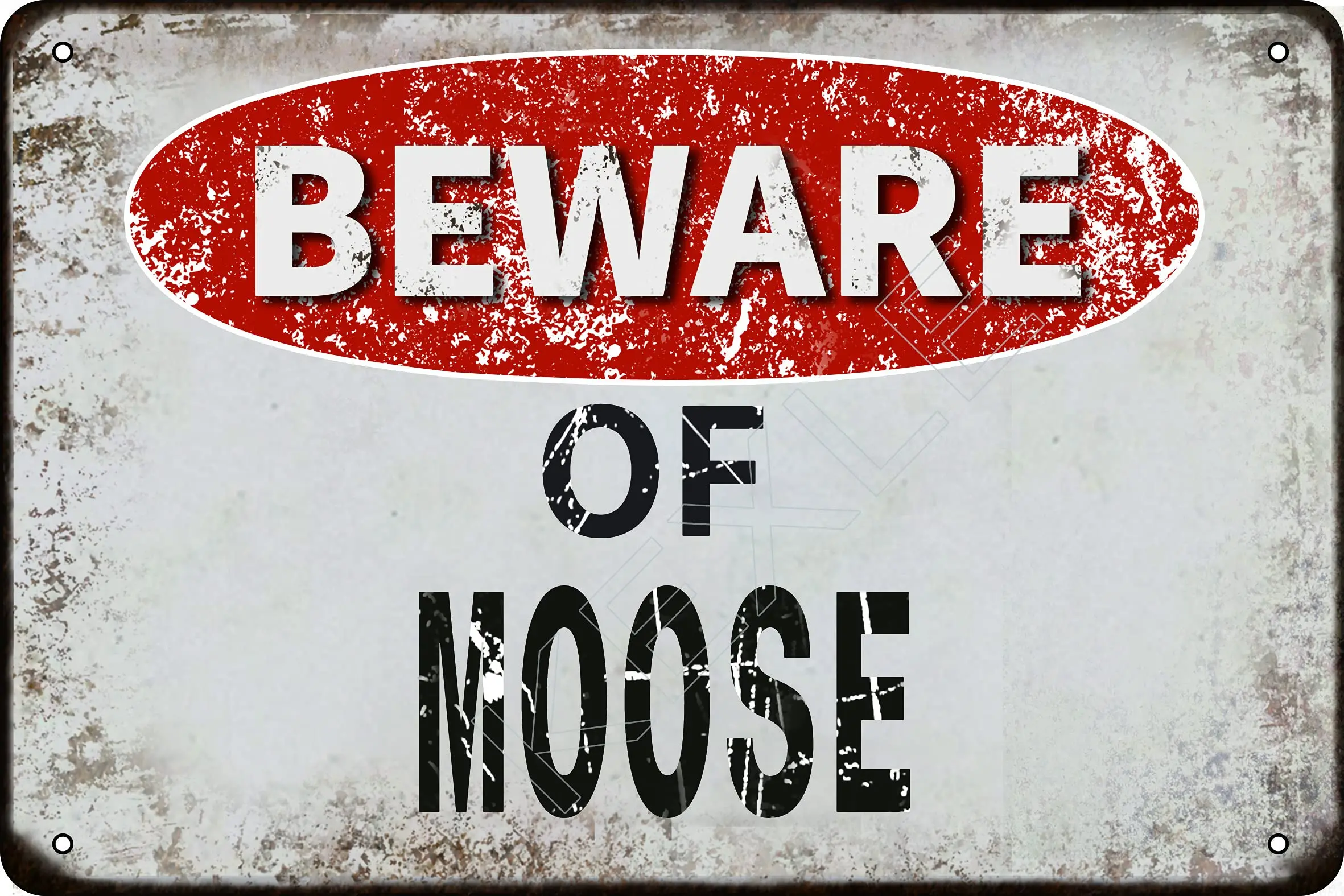 Beware of Moose vintage Metal Tin Sign Retro Funny Tin Sign For Wall Decor—8