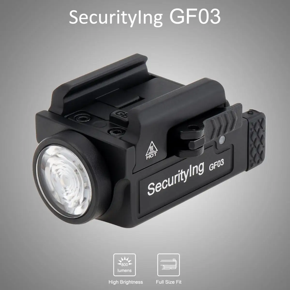 Securitying lanterna laser gf03 800 lumens tático mini lanterna usb recarregável com 2 modos de luz para MIL-STD-1913 trilhos