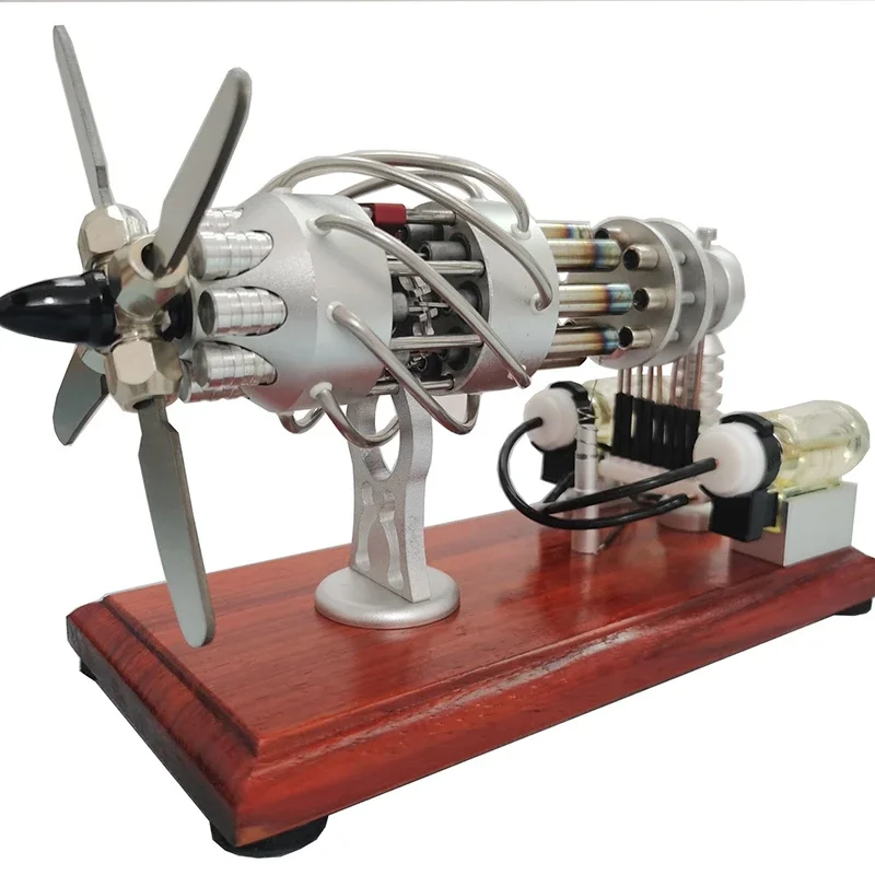 B-M Stirling mini engine model miniature fuel-powered DIY swashplate 16-cylinder 8-cylinder aircraft engine