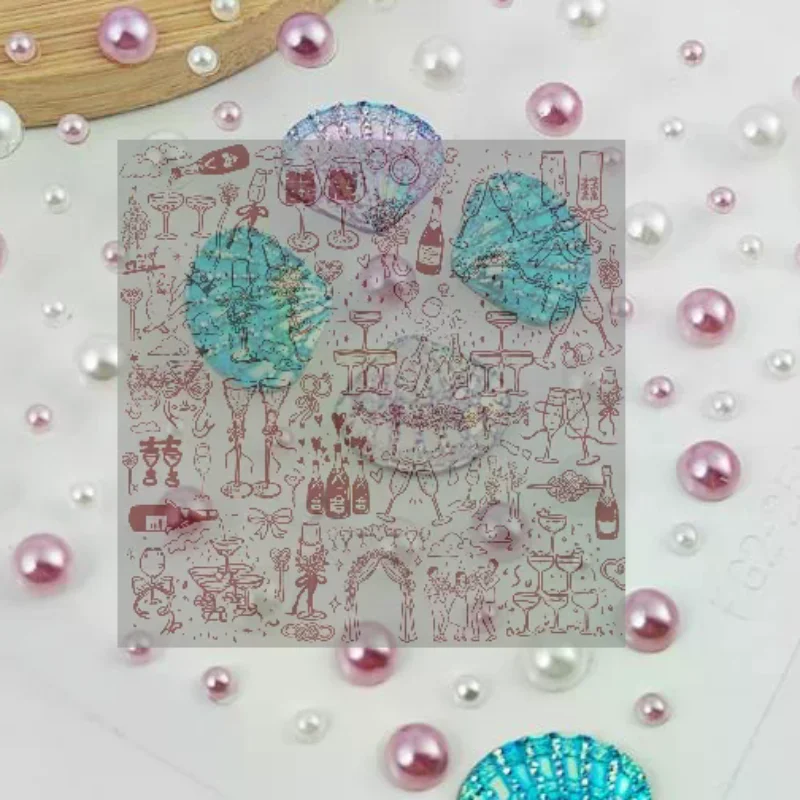 1 Sheet Sparkling Mermaid Rhinestone Temporary Tattoos 3D Dreamy Shell Pearl Face Stickers DIY Body Art Stage Makeup Tool