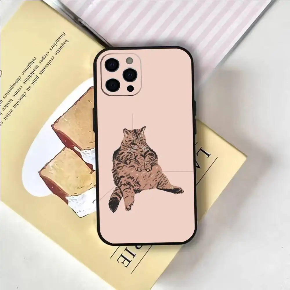 حافظة هاتف على شكل قطة لطيفة لهاتف آيفون 17،16،15،14،13،12،11 بلس، برو ماكس غطاء أسود ناعم #5