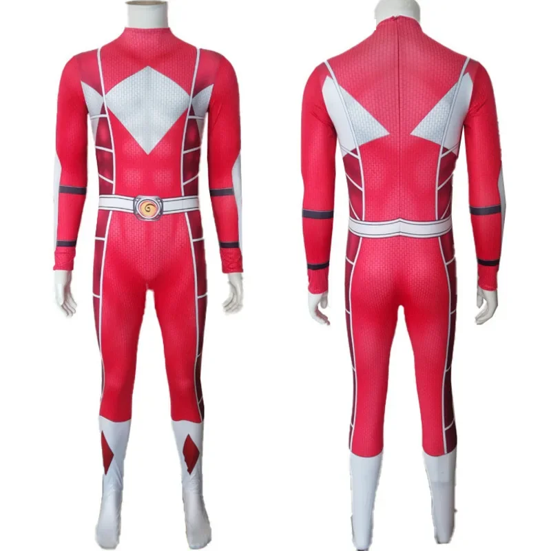 Männer Junge rot blau Power Samurai Sentai Shinkager Rangers Party Zentai Mystic Force Superheld Cosplay Karneval Halloween Overall