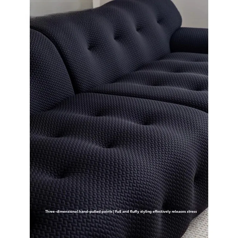 أريكة منزلية سوداء بسيطة مصنوعة من قماش غرفة المعيشة الإيطالي البسيط #2