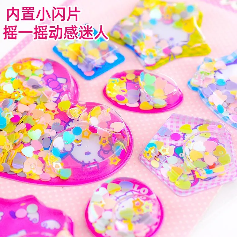 12pcs/lot Kawaii Sanrio Kitty Water Stickers Creative Scrapbooking DIY Diary Decorative Stationery Sticker Album Stick Label