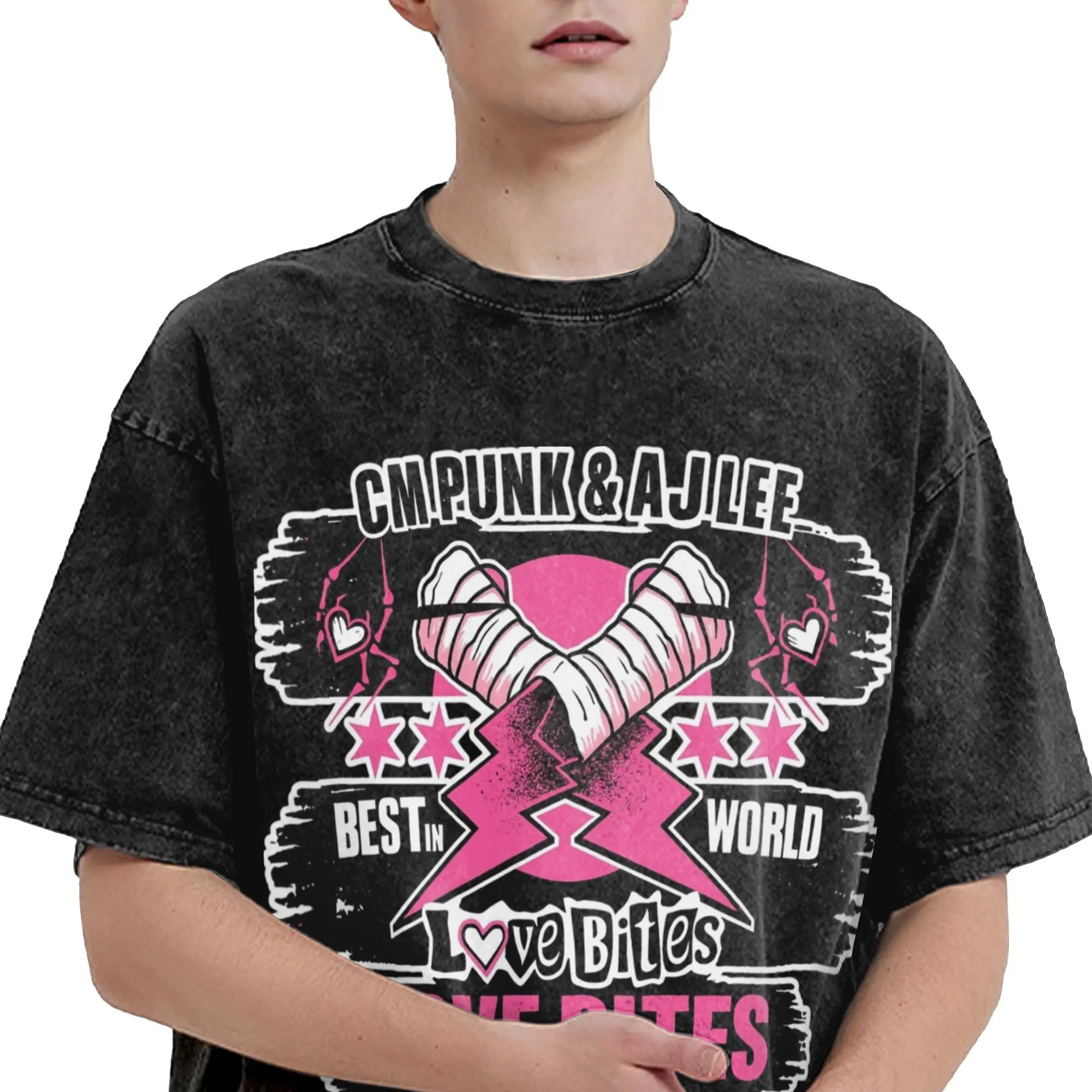 فاسق Aj Lee Wresler تي شيرت الرجال القطن الجدة تي شيرت س الرقبة تيز ملابس قصيرة الأكمام هدية فكرة