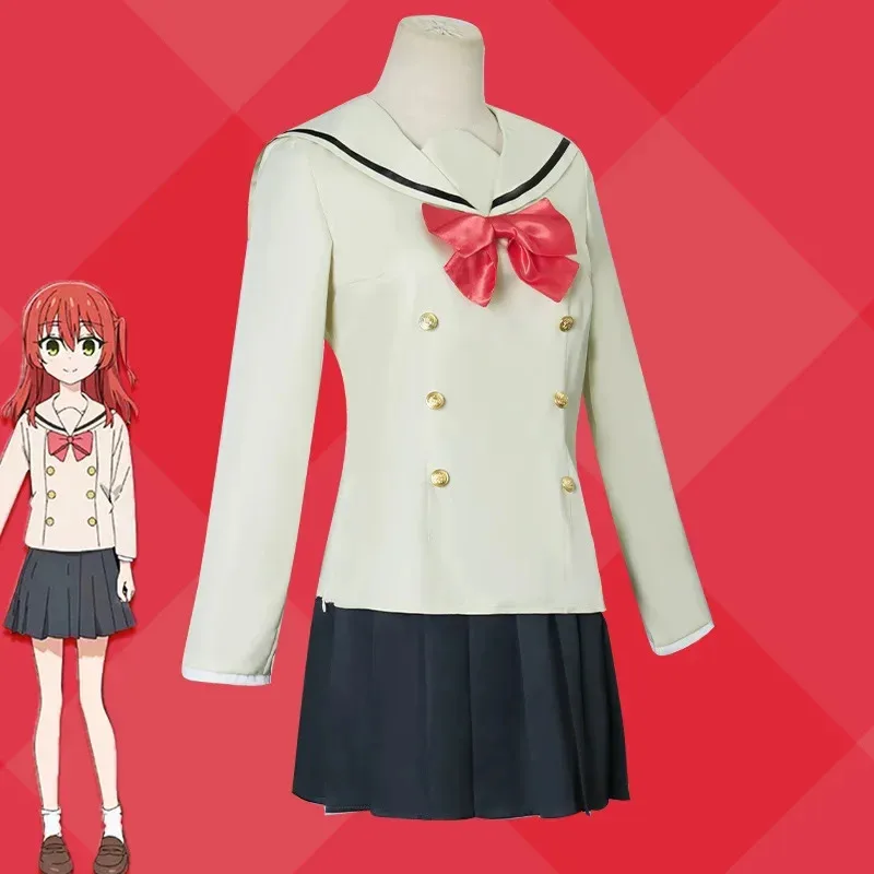 アニメぼっち・ザ・ロック北条いようコスプレ衣装JK制服赤ウィッグハロウィンコスチューム女性Gamex;2'a,6.h;8'v,