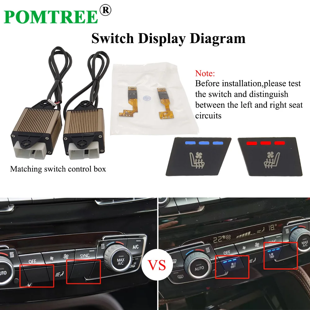 Car Seat Ventilation And Heating System Kit Fit 2 Seats,Ventilation Fans And Dedicated Switch For BMW X1 Central Control
