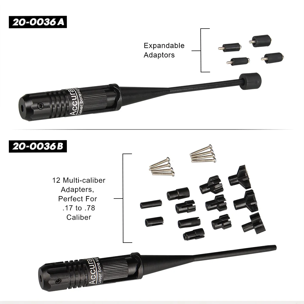 New Tactical Laser Bore Sighter Sight Collimator for 0.22 to 0.50  Riflescopes OS20-0036