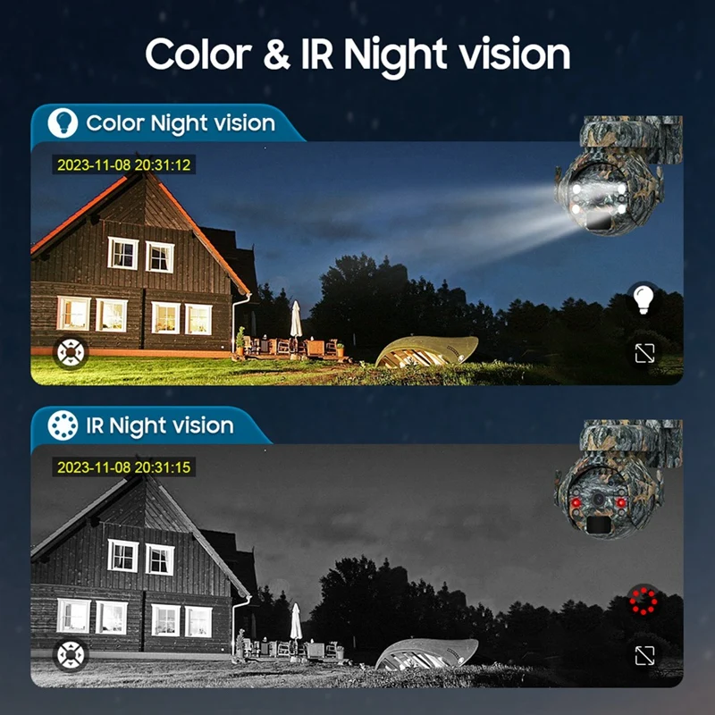 كاميرا 3MP 4G تعمل بالطاقة الشمسية في الهواء الطلق WIFI كاميرا تعقب الحياة البرية مقاومة للماء بالأشعة تحت الحمراء للرؤية الليلية الحركة المنشط متينة (B)