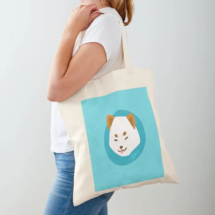 

White Shiba Tote Bag Gift bags tote bag women Women's handbag supermarket folding bag