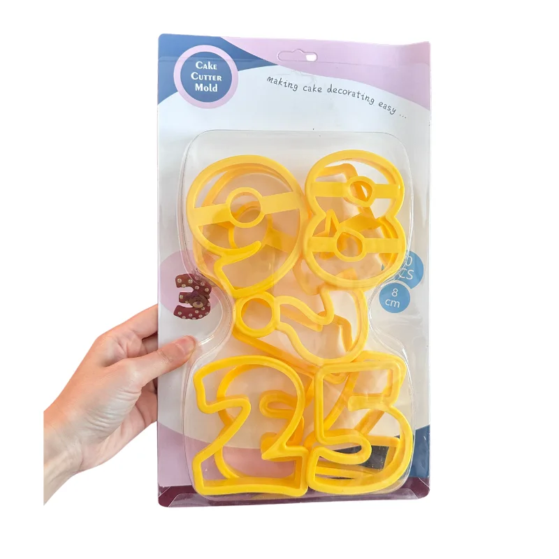 Cake Tools Super Big 8cm Number Plastic Mold Font Biscuit Cookie Cutter Fondant Tool Topper Cake Mold Decorating Press Pastry