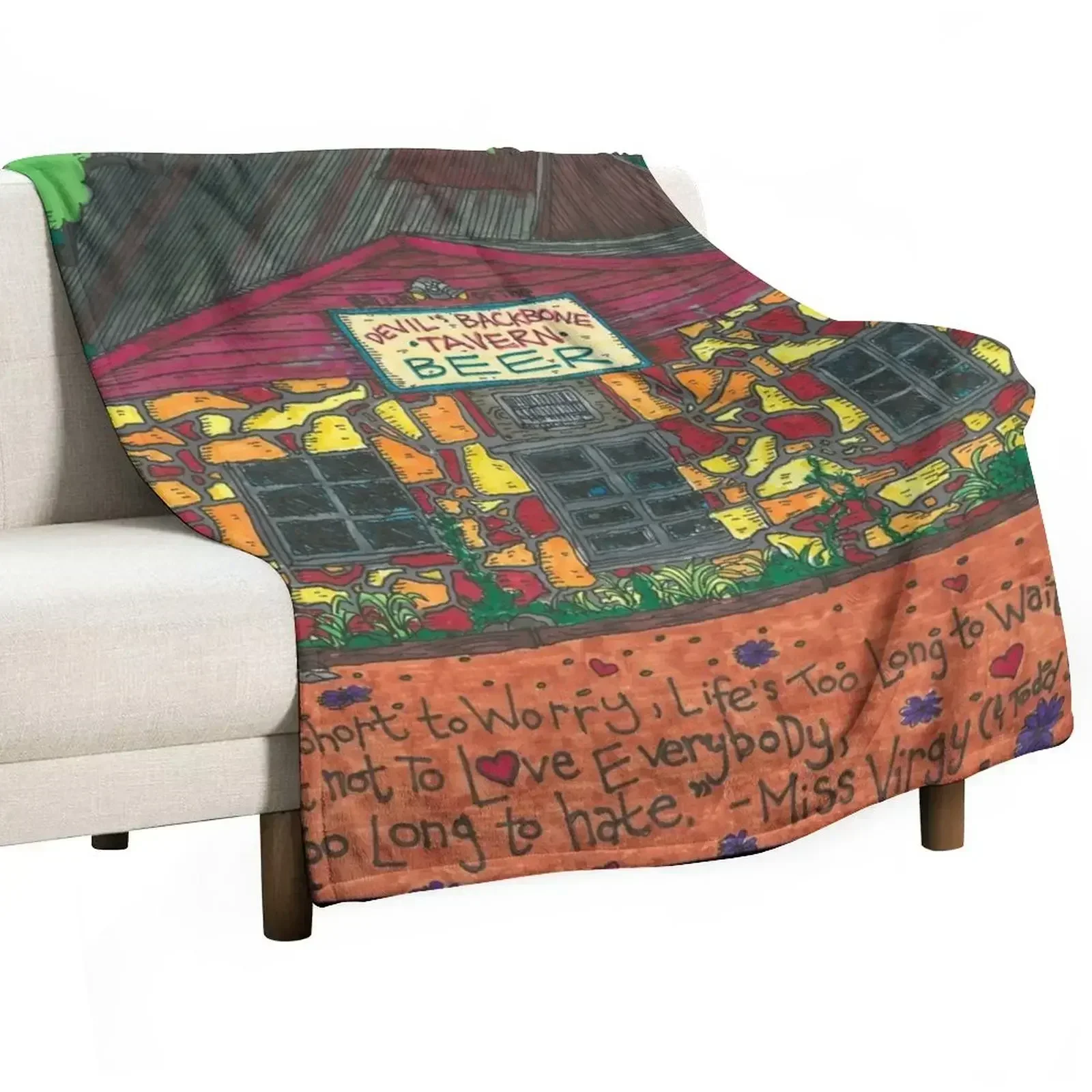 Devil's Backbone Tavern Tribute Throw Blanket Soft Beds Thermals For Travel Sofas Flannels Moving Flannel Fabric Blankets