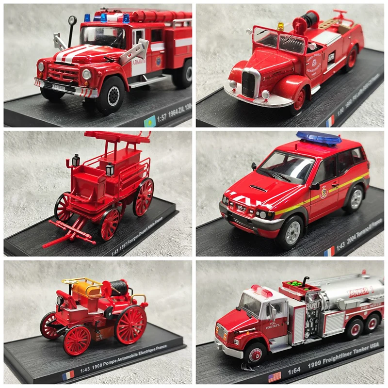 Diecast Alloy AMER World Fire Truck Collection Toys Cars Model Classics Nostalgia Adult Collection Souvenir Gifts Static Display