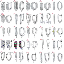 DIY Jewelry Marking 925 Sterling Silver Crystal Earrings Findings Clasps Hooks For Women Handmade Accessories Cheap Wholesale