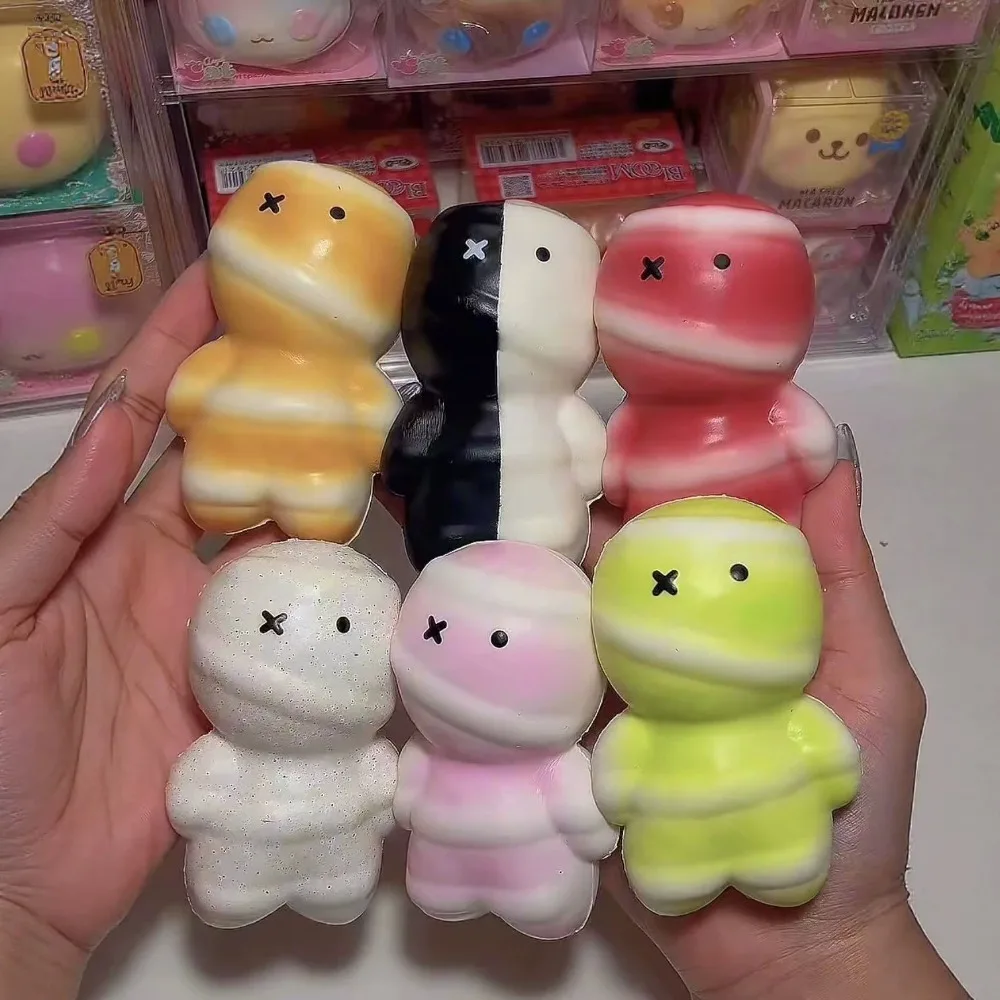 Halloween Mummy Character Squishies Slow Rising Squeeze Toy Kawaii Stress Relief Anti‑anxiety Toy for Party Gift Decor