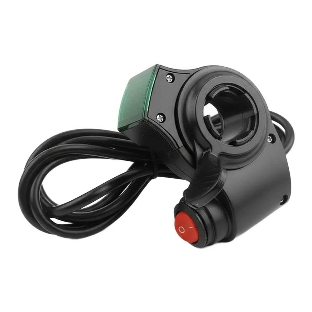 Digital Voltmeter for Electric Bicycle and Scooter Wide Voltage Range 12V to 96V with 22mm Mount and 2 Meter Cable