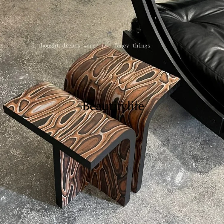 Medieval solid wood art sticker creative side few model room next to the sofa special-shaped coffee table household