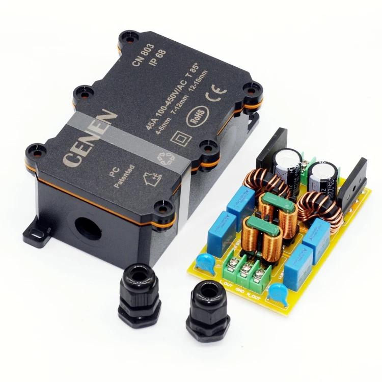 

External four level EMI electromagnetic interference filter EMC AC 220V filter DC audio power amplifier power strip plug
