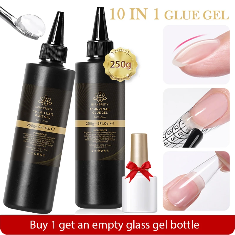 

BORN PRETTY 250g 10 in 1 Gel Nail Polish Multi Functional Nail Tips Glue Reinforcement Nails Super Base Top Coat Extension Nail
