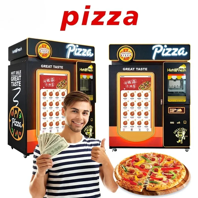 YG Customized 24H Fully Automatic Touch Screen Pizza Vending Machine Commercial Business Profit Automated Credit Card Machine Ho