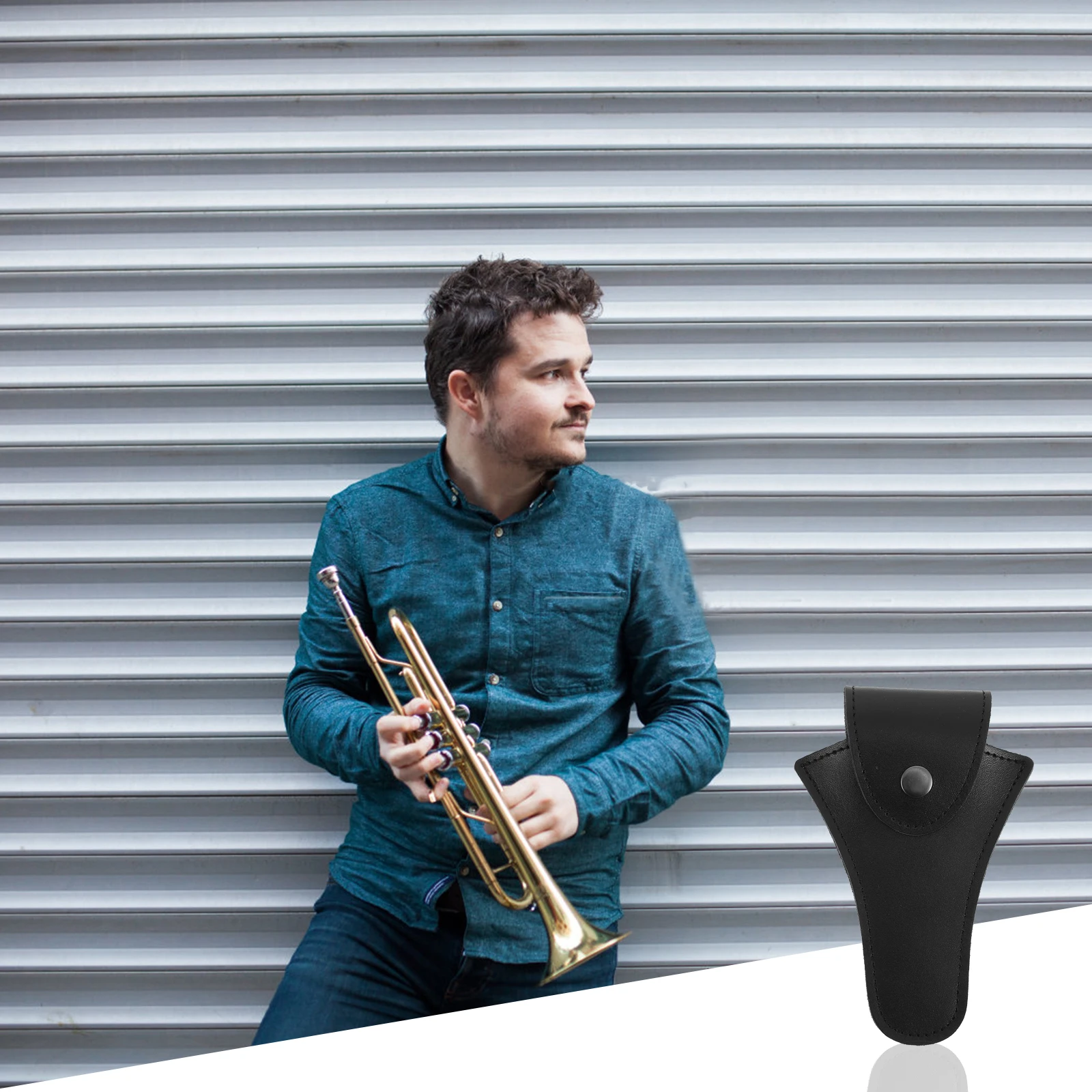 

Mouthpiece Storage Bag Musical Instrument Case Pouch for Mouthpieces Black Cowhide Holder