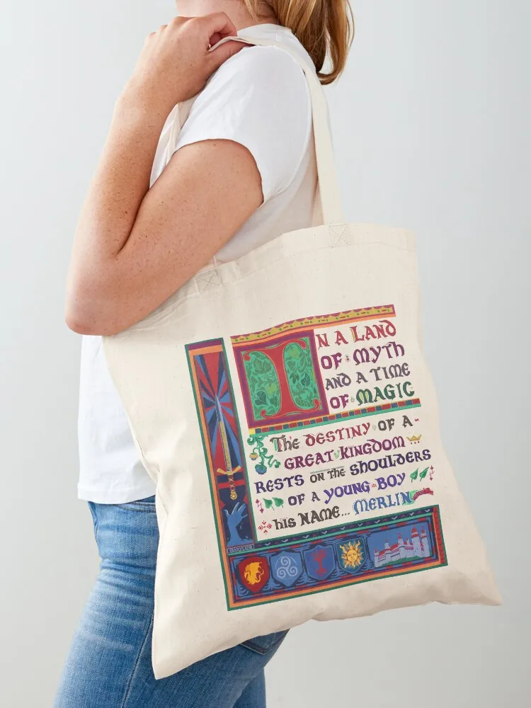 In a land of myth and a time of magic - Merlin Tote Bag Fabric bag free delivery bags canvas tote bags Canvas shoulder bag