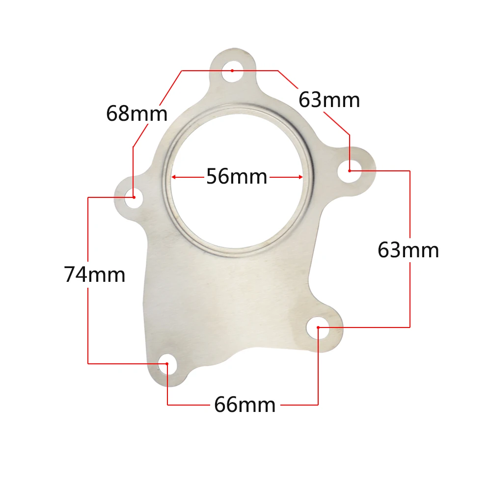 WLR RACING - قطعة واحدة T3/T4 حشية التفريغ التوربينية من الفولاذ المقاوم للصدأ 304 حشية التفريغ A/R.63 WLR4804 #4