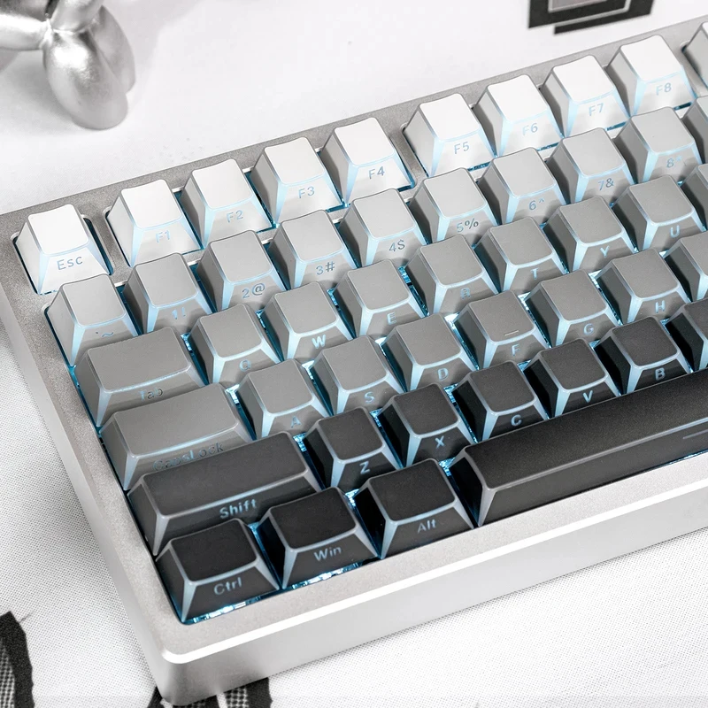 Polar Day Angled Edge Keycaps Cherry Profile Double shot PBT keycaps Side Shine Through Keycap sets For
