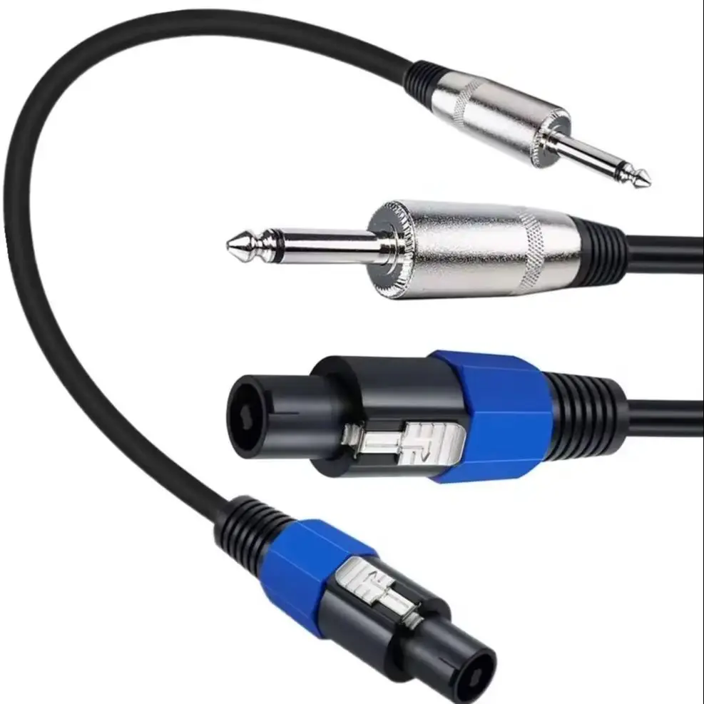 Cabo de alto-falante speakon conector macho para 6.35mm 1/4 "macho ts cabo de alto-falante speak-on jack para 6.5mm 1/4 ts plug 0.5m 3m 10m 15m