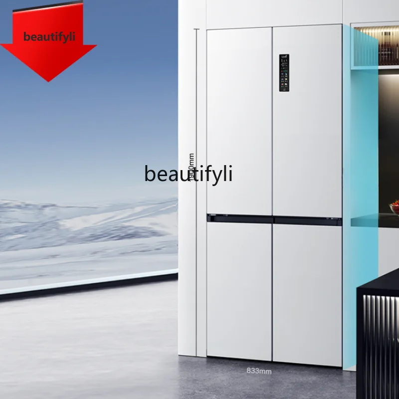 

A61 520 L T9 Cross Door Embedded White Double Loop Large Capacity Household Electric Refrigerator