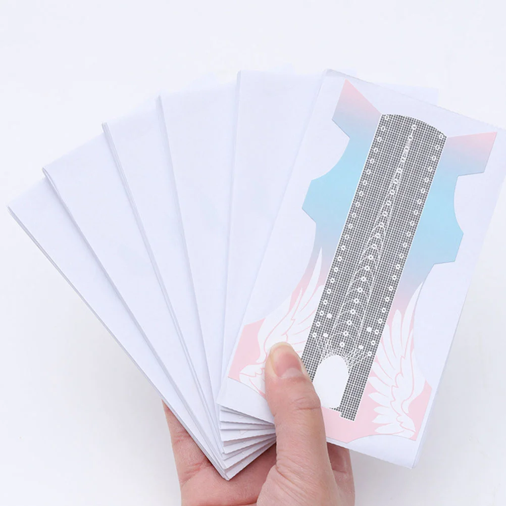 

100 Pcs Extra Long Nail Paper Holder Stickers Manicure Supply Guide Form Forms DIY Tools Extension Lengthen