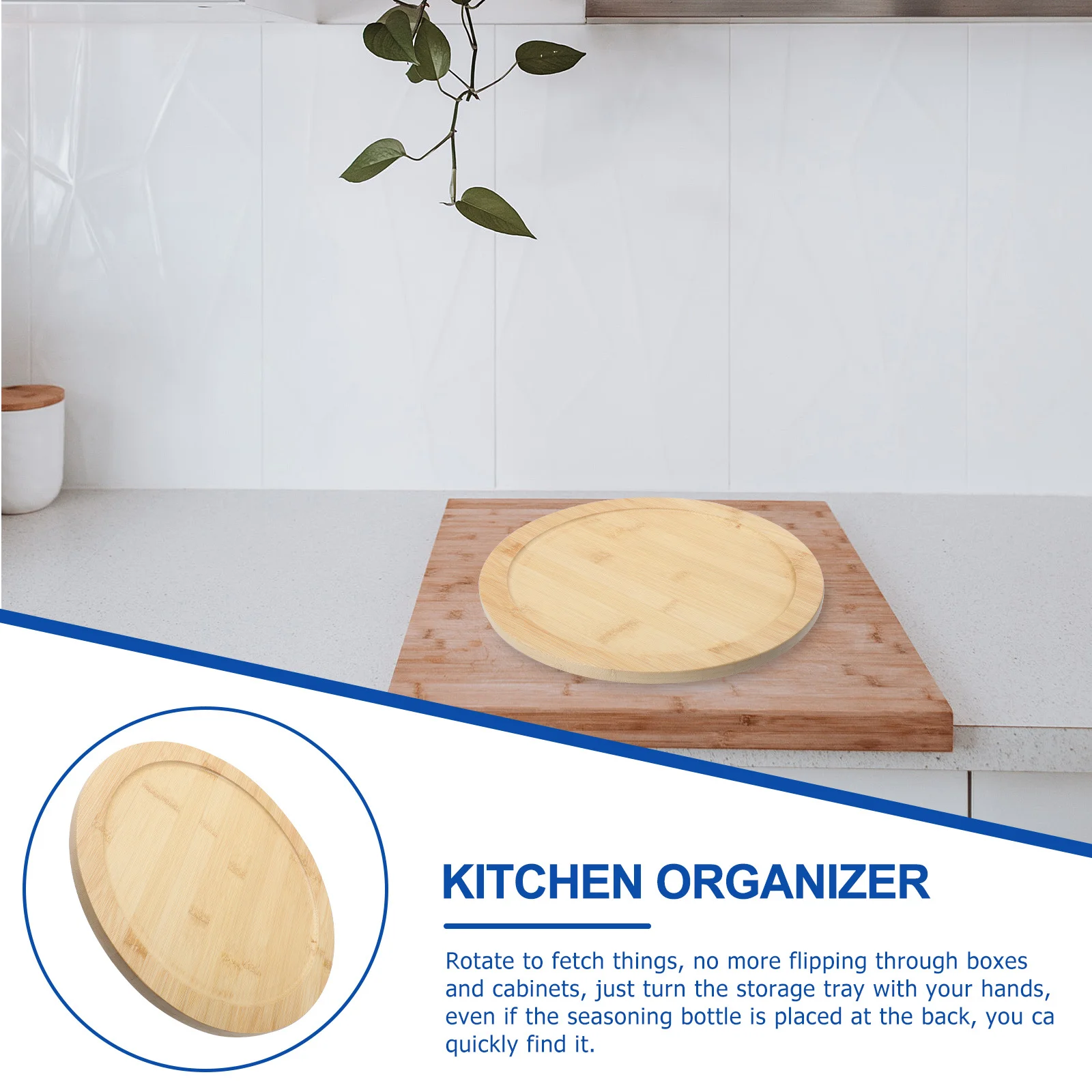 

1Pcs Rotatable Seasoning Rack Large Capacity 360 Rotation Kitchen Organizer Storage Tray for Seasoning Jars Cosmetics Display