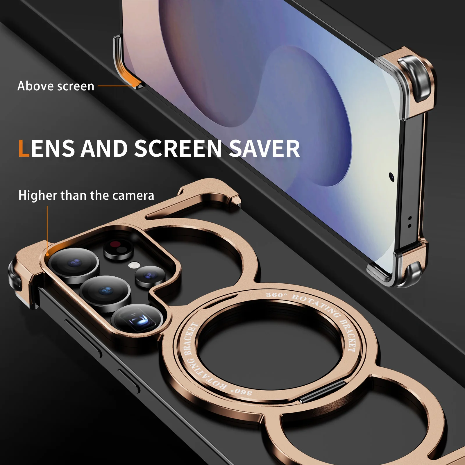 سبائك الألومنيوم جوفاء تبديد الحرارة جراب هاتف ، لسامسونج S26 S25 S24 S23 الترا المغناطيسي فرملس الدورية قوس #3