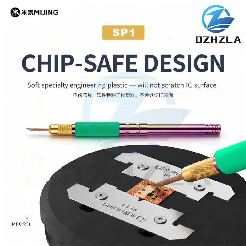 MIJING SP1 Chip Glue Remover Blade Replaceable Tip for Cleaning Underfill Black Glue CPU IC Chip Safe Mobile Phone Repair Tools